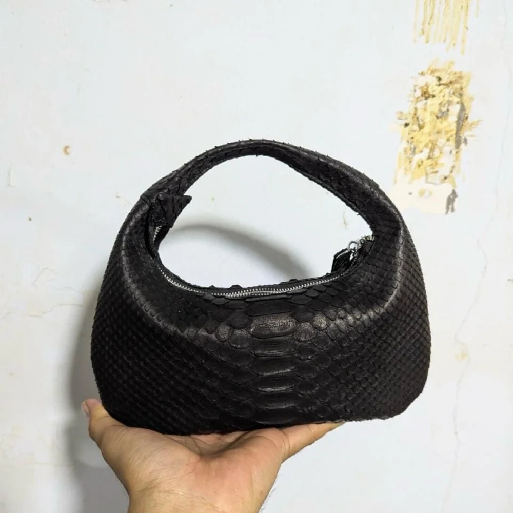 Custom made black python mini bag - Picture 1 of 8